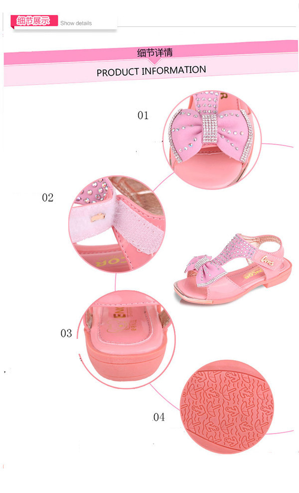 Summer New Arrive children beach sandals Casual Kids Shoes For Girl Sandals Bow Fashion Pink Princess Mini Melissa Shoes (5)