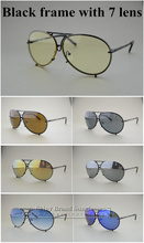 2015 Titanium P8478 Sunglasses reflecting lens Replaceable Lens Glasses P8478 Italy Brand Sunglasses Fashion Retro