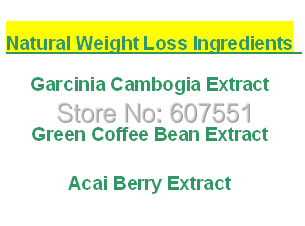 Natural Weight Loss Ingredients Garcinia Cambogia Green Coffee Bean Extract Acai berry Extract 500mg x 300caps