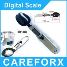2 unids/lote nuevo LCD 300 g / 0.1 g Digital Scales cocina cuchara innovadora, cuchara escala de gramo cocina Lab escala + envío gratuito