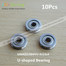 10Pcs MK8 U604ZZ 604UU 4x13x4 4*13*4 U-shaped Bearing Extruder Round Wheel Gear Fitting Pulley For 3D Printer
