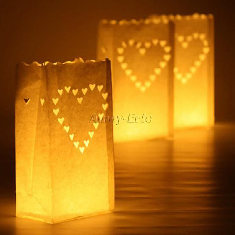 10 pcs heart tea light holder luminaria paper lantern 10 pcs heart tea light holder luminaria paper lantern