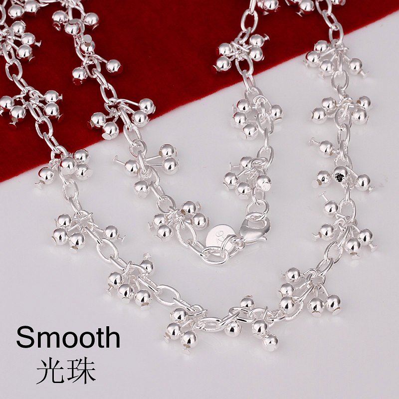 N156 Light Bead Grapes Necklace Factory Price Free shipping silver necklace fashion jewelry necklace