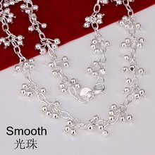 N156 Light Bead Grapes Necklace Factory Price Free shipping silver necklace.fashion jewelry necklace