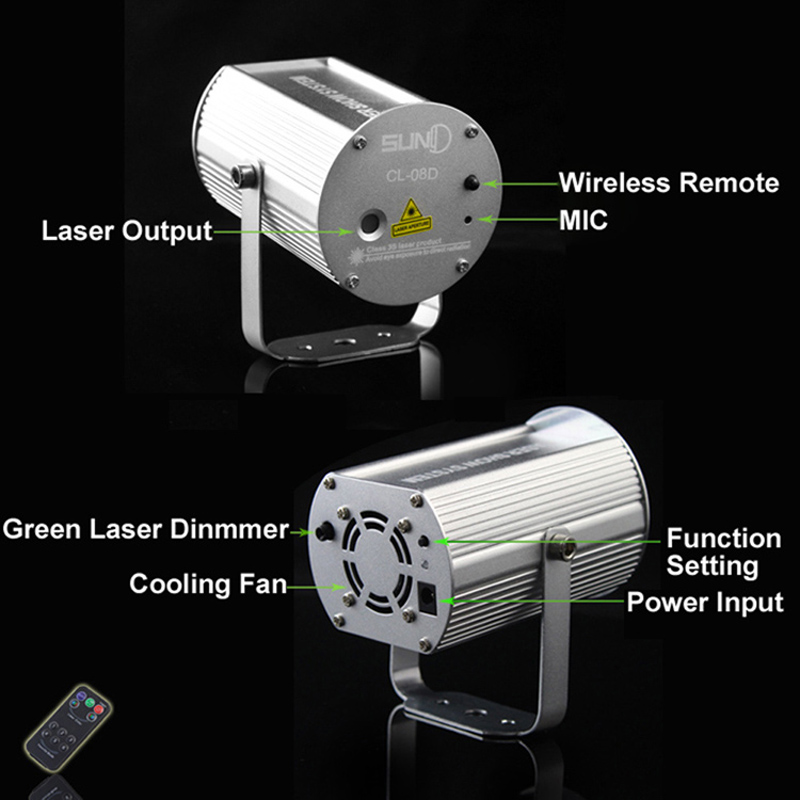 Remote RG Led Mini Professional Laser projector Disco stage Lighting Bar Dance Dj Party Light