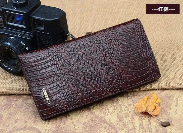Business crocodile leather men's wallet long section of Korean fashion wallet