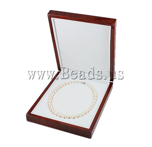Free shipping!!!Wood Necklace Box,2013 Jewelry, with Cloth & Velveteen, Rectangle, 180x200x48mm, Sold By PC