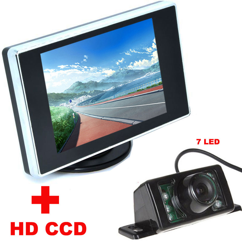7LED HD CCD Car Rear View Camera + 3.5 inch Color LCD Car Video Monitor backup Camera 2 in 1 Auto Parking Assistance system 7LED HD CCD Car Rear View Camera + 3.5 inch Color LCD Car Video Monitor backup Camera 2 in 1 Auto Parking Assistance system