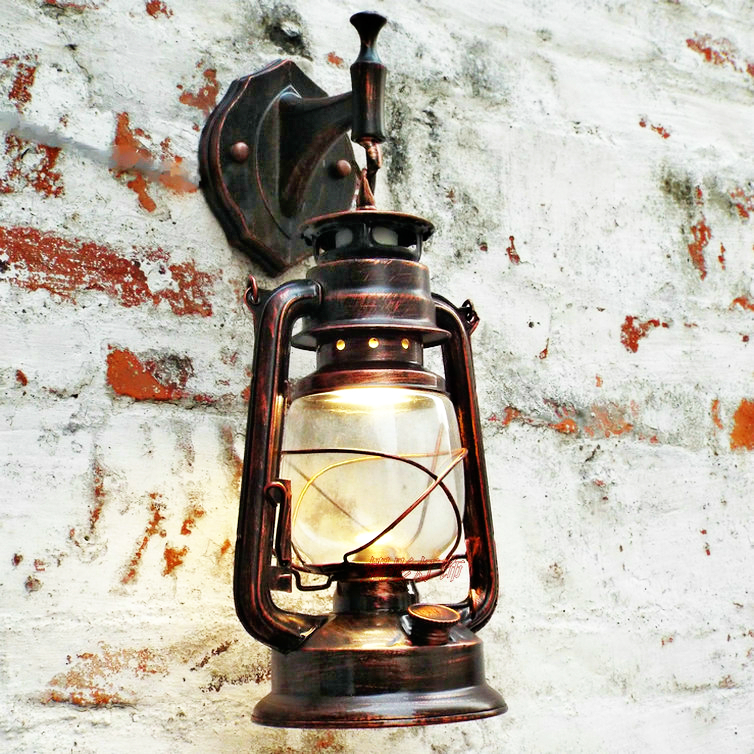 Retro Wall Lamp European Vintage Style kerosene lamp Beside Light for bar coffee shop Led lights