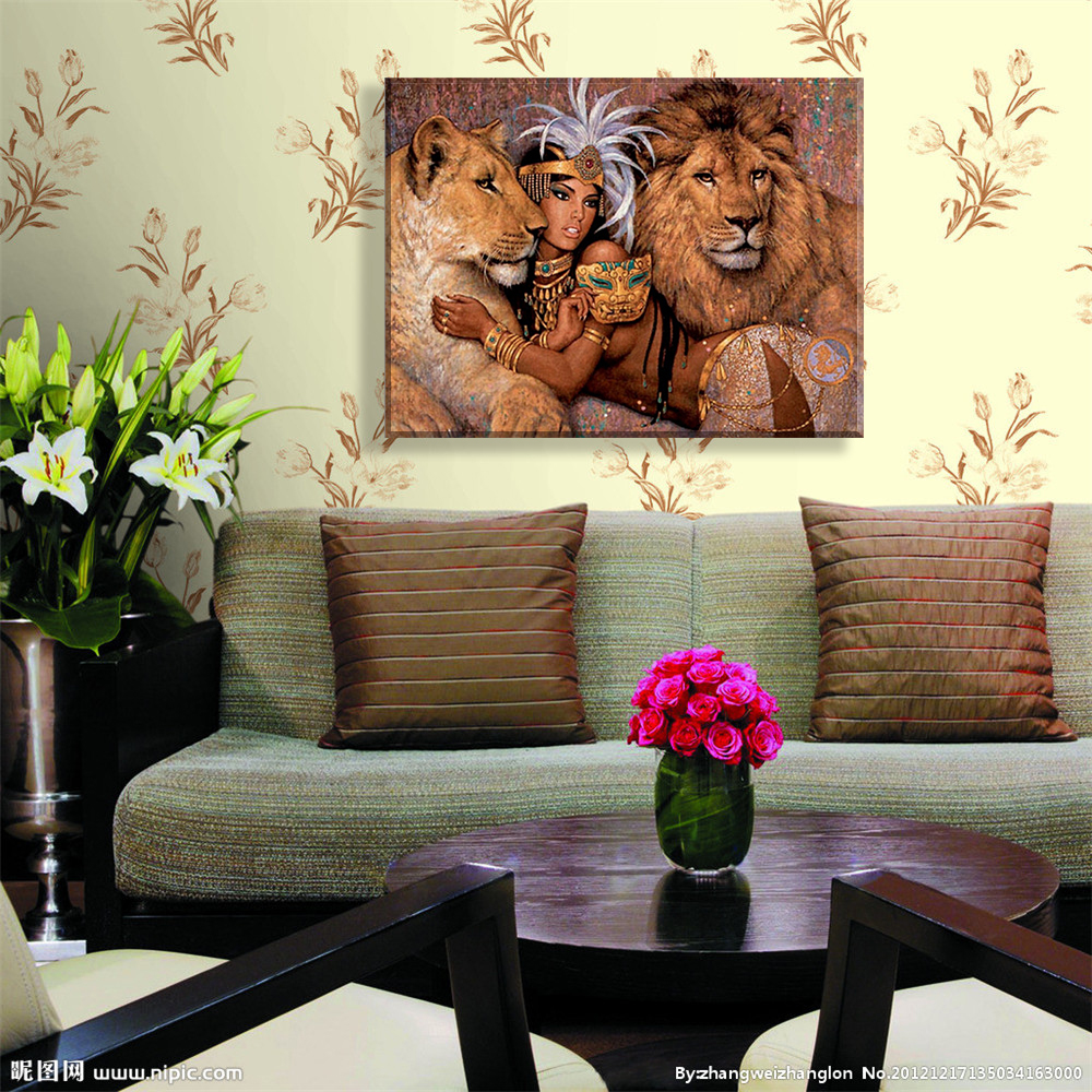 Hoge kwaliteit lion schilderijen koop goedkope lion schilderijen ...