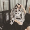 2016 Summer Sunscreen Vlsivery large Cape Air Conditioning Shawl Black and White Roundie Manta Soft All