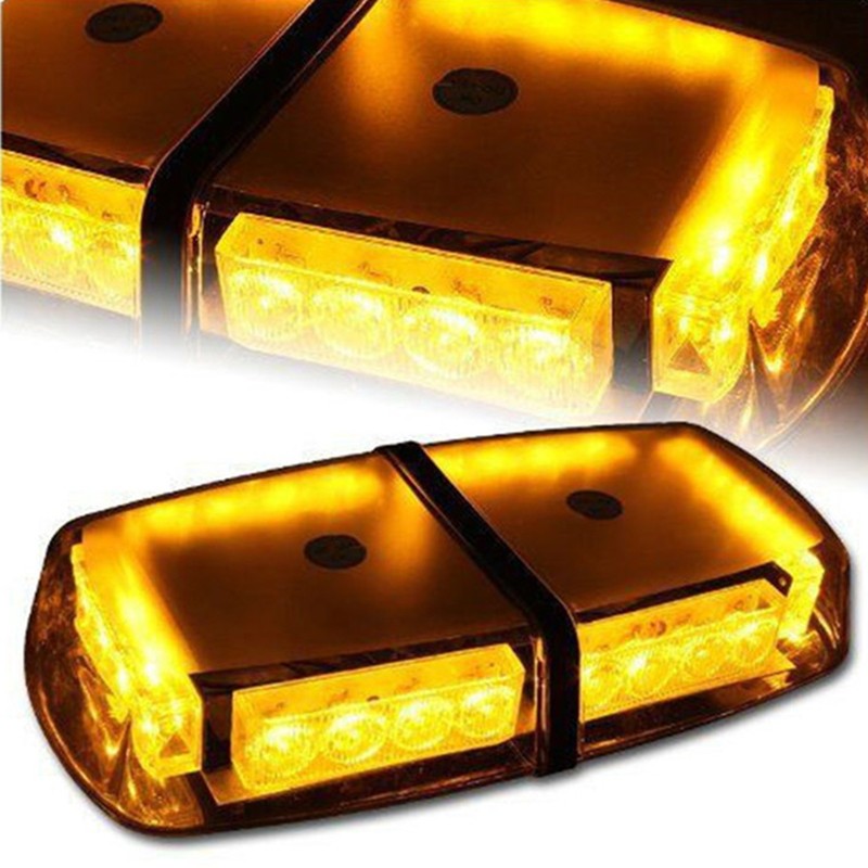 LED Mini Lightbar Strobe BeaconWarning LightEmergency Lightbar LightAmbulance LightbarAmber Lightbar with High Duty Magnetic 