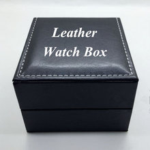 Moda reloj de cuero negro caja caja de reloj de lujo con almohada venta al por mayor joyas caja de regalo 26 se pueden personalizar LOGO