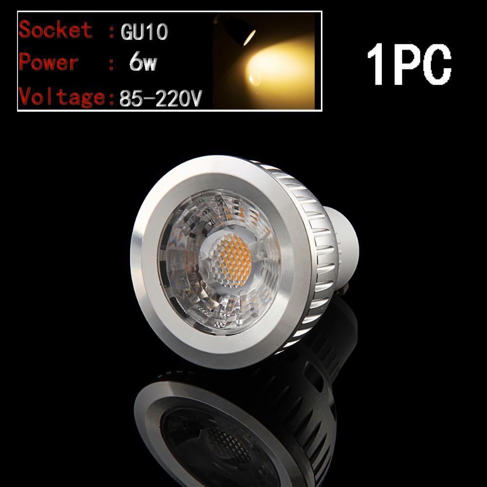 New 1Pc Non-dimmable 6W GU10 COB LED Spotlight Hig...