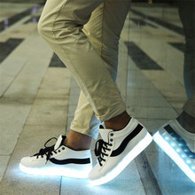 2015 New Fashion Led Lovers Shoes Man And Women Luminous Lighting Sport Shoes Breathable Sneakers Usb Charging Shoes  6412