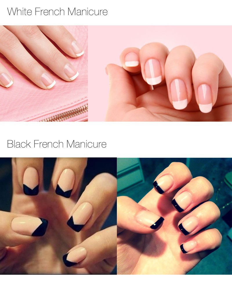 Get Gel French Manicure Aliexpress Alibaba Group So This Time I Decided To Make French Nails And Add Little Golen Holographic Flowers Gold Is Not Really My Colour But Like It From