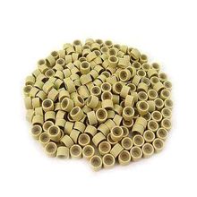 200 PCS 5mm Blonde Color Silicone Lined Micro Rings Links Beads Linkies For I bonded Tipped Hair Extensions