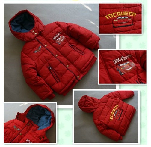 ree shipping New 2014 autumn winter baby clothing boys red car coats children fashion padded jackets kids wadded thick outerwear