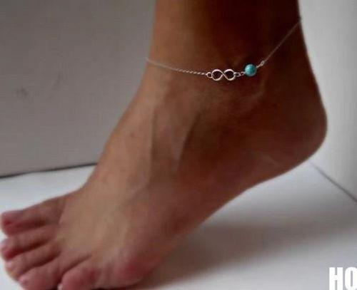 New 2014 Sexy Simple Bead Infinity Silver Plated Anklet Ankle Bracelet Foot Chain Hot