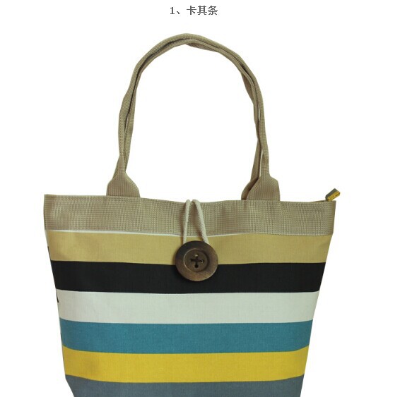 Fashion Colorful stripes n handbag canvas shoulder bag women\'s handbags