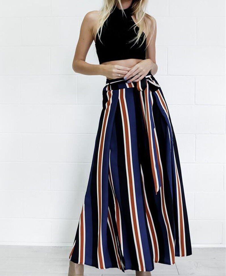 women's striped palazzo pants