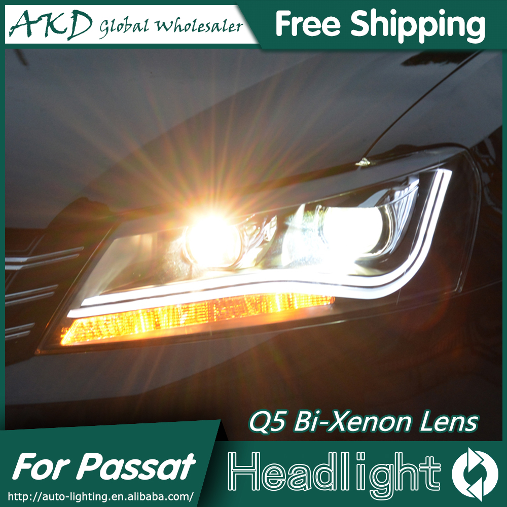 AKD Car Styling for VW Passat B7 Headlights 2012 2014 Passat CC LED