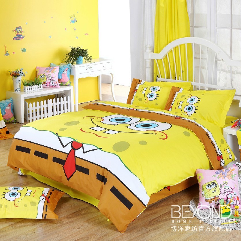 kids character cartoon Spongebob100% cotton Queen& King Size bedding ...