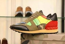 unisex U371 40 41 42 43 44 genuine leather camo stud sneakers