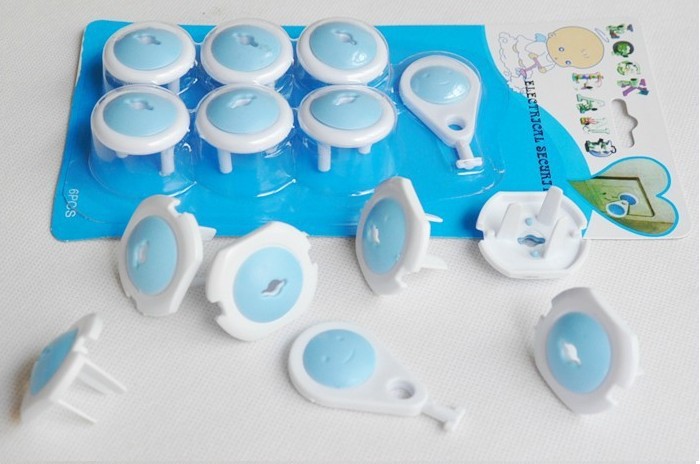 New 2015 6pcs Electric Socket Outlet Plug Safe Lock Cover for Baby Kids Safety