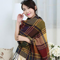 New Unisex Men Women Classic Plaid Lengthen Thick Cashmere Warm Scarf Female Pashmina Cappa Shawl