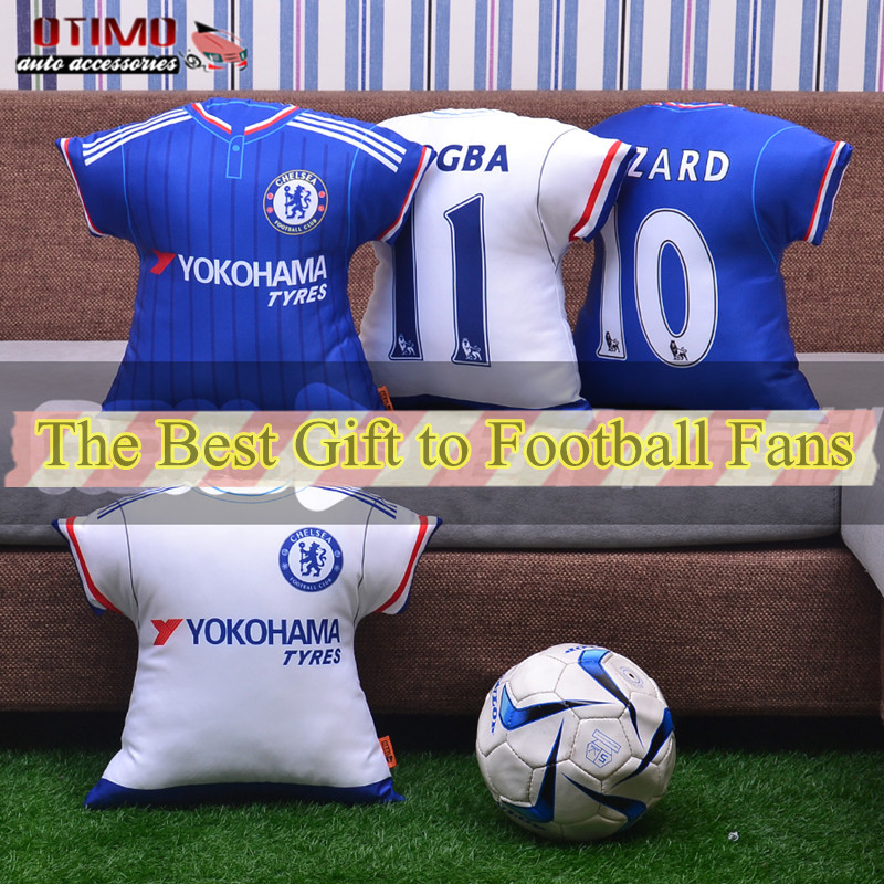 football fan car seat cushion chelsea jersey shape pillow football fan car seat cushion chelsea jersey shape pillow