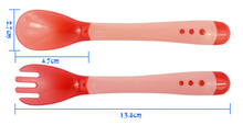 2015 New Safety Temperature Sensing Spoon Baby Flatware Feeding Spoon YE1011