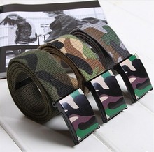 Fashion Men Women Canvas Belt Metal Buckle Waist Strap Stripe Unisex High Quality Military Army Tactical Belt Black