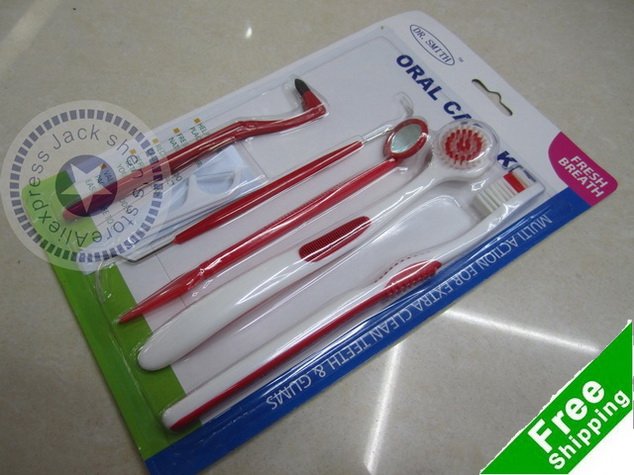 Oral care kit tooth brush oral hygiene kit dental floss interdental brush dentail stain ereaser 144pcs/lot via EMS