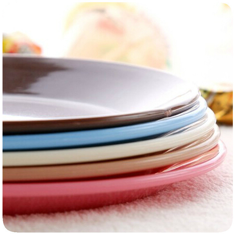 HD Colorful tableware saucer seeds snack chassis flat circular plate bone plate versatile barbecue snack 41g