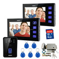 Electronic Control Lock 7 inch LCD Monitor Video Door Phone Intercom Doorbell Home Security RFID Reader