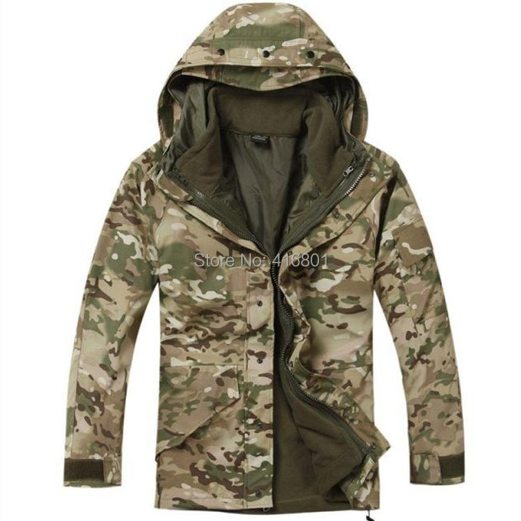 G8 tactical jacket camouflage military jacket+thermal fleece lining coat CP/ACU waterproof windproof hunting camping hiking