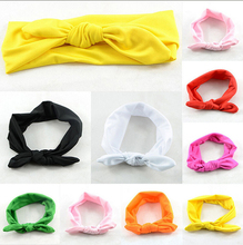 Girls Kids Baby Stretch Rabbit Bow Ear Hairband Headband Turban Knot Head Wrap Headwear