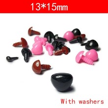 100pcs/bag 13*15mm triangle safety nose(with washers) Diy doll toy Accessories Triangle Toy Noses For teddy bear Crafts 4 colors