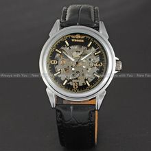 New Arrivals Waches Men Number See Through Auto Mechanical Watch Wristwatch Gift Box Free Ship