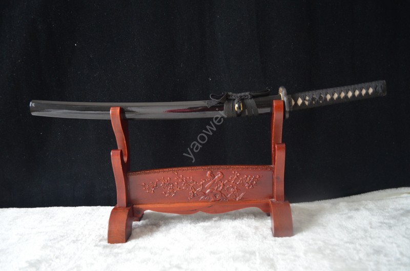 Bright Red Samurai Style Sword Shaped Letter Opener Sheath Stand Mirror Finish
