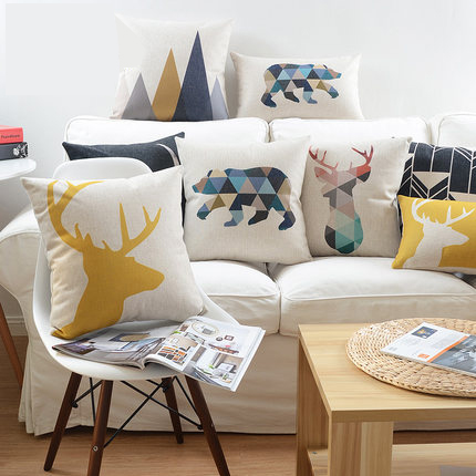 Deer Animals Print Home Decorative Cushion Pillow Room Decors Car Throw Cushion bedding Set For Seat ,Car ,Sofa, Home Decor