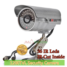 Security Camera 1/3”CMOS 1200TVL 36 LED Color IR Night Vision Surveillance CCTV Camera Home Outdoor Video Camera & 9200C