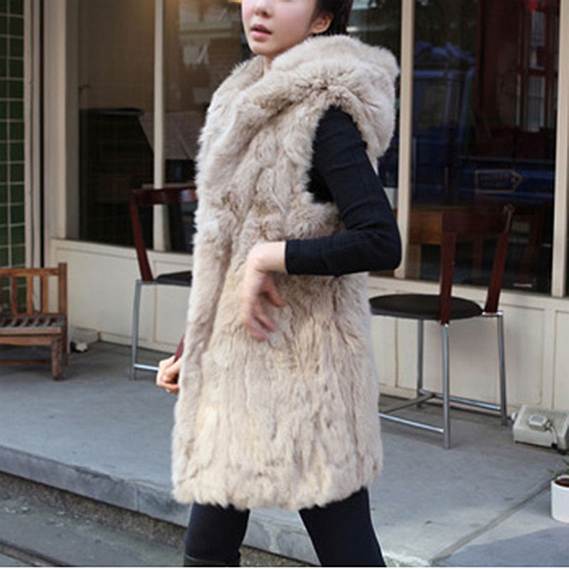 2015 Hot sale Plush fur vest big yards female Korean fashion popular hooded vest autumn and winter hooded long section waistcoat (3)