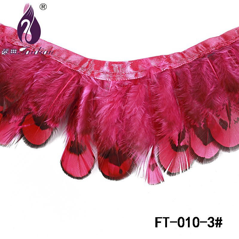 hot pink 3# pheasant trimming ribbon turkey
