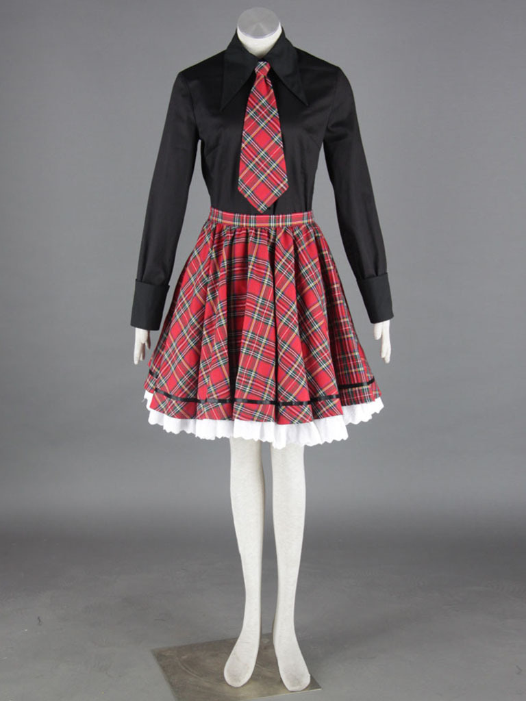 Black and Red Gothic Lolita Dress Cosplay Womens Lolita Dress Costume