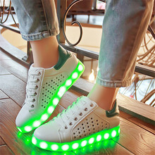 Summer women Led Shoes Breathable Casual Shoes Woman LED Luminous Shoes Light up Chaussure Lumineuse Basket Femme USB Charge
