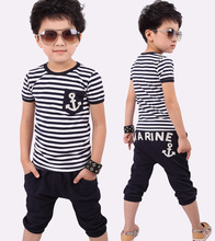 retails 2015 new hot-selling summer clothing set baby boys girls clothing kids clothes children sport suits Free shipping