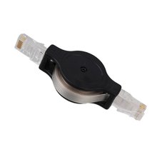 Black Retractable CAT5e RJ45 Internet Ethernet Network LAN Modem Router Cable