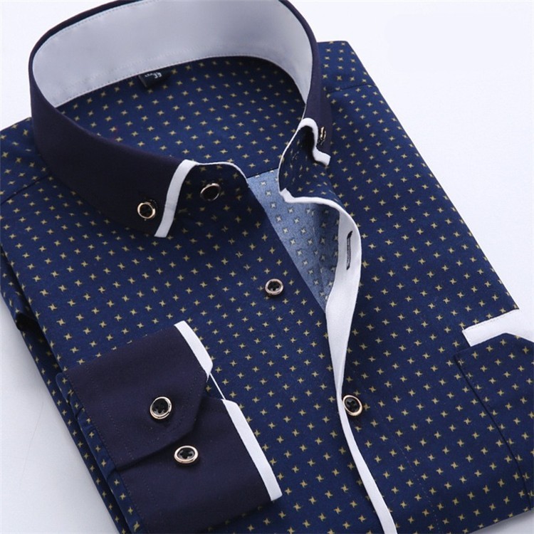 Men Dress Shirt 2016 Spring New arrival Button Down Collar High Quality Long Sleeve Slim Fit Male Business Shirts M-5XL YN02611